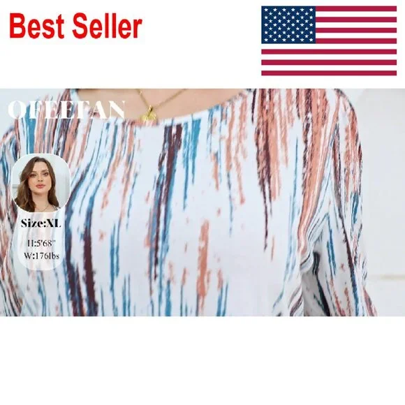 3/4 Sleeve Button Blouse Elegant Chic Casual Work Wear Flowy Fit - Picture 7 of 8